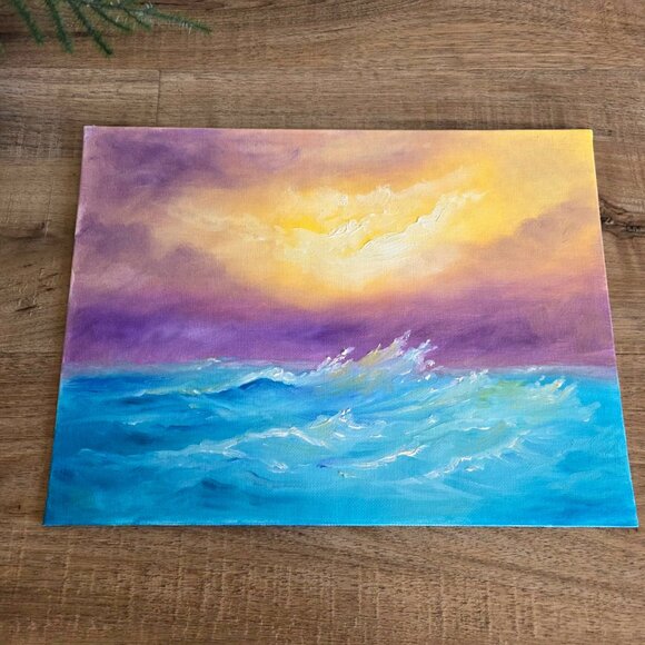 Oil painting on cardboard. My art. Seascape. - Picture 2 of 4